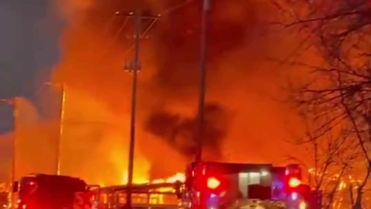 Firefighters battle against massive fire in Rock Island, Illinois