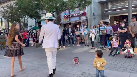 1-year-old baby JOINS Dance Monkey STREET PERFORMANCE - Karolina Protsenko & Daniele Vitale SAX