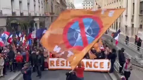 Protest in Paris demanding withdrawal from NATO