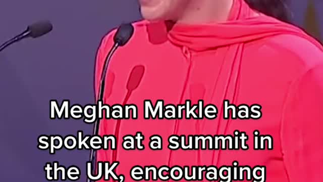 Meghan Markle has spoken at a summit in the UK, encouraging future young leaders