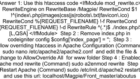 Codeigniter htaccess not working in ubuntu 1604