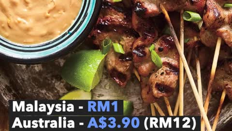 Harga makanan Malaysia di luar negara