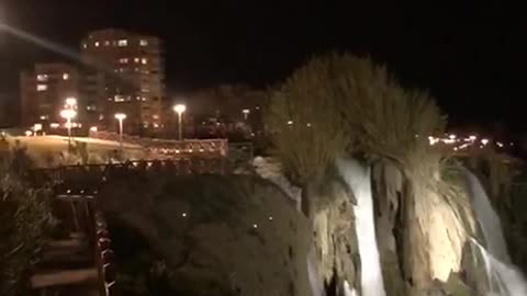 Night waterfall.