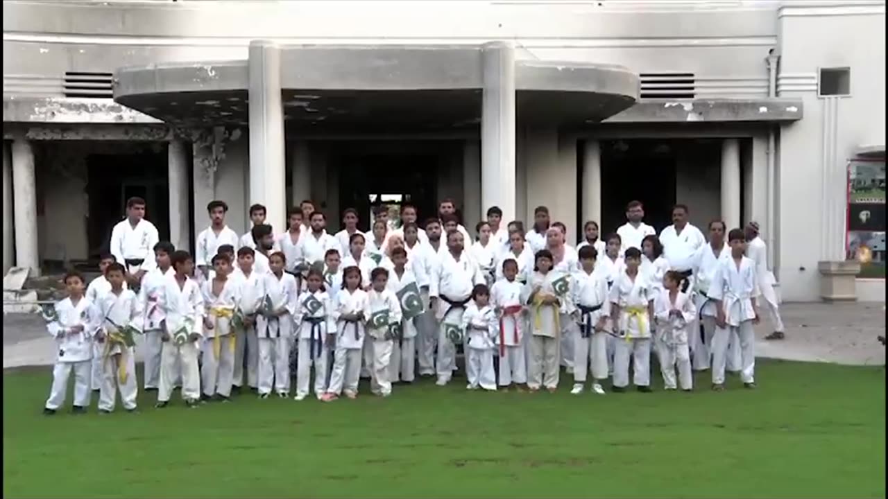 Karate student visit Jinnah house on independence day in pakistan