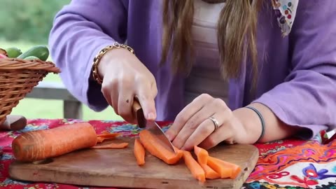 How to cook Uzbek rice in nature with wood flame!