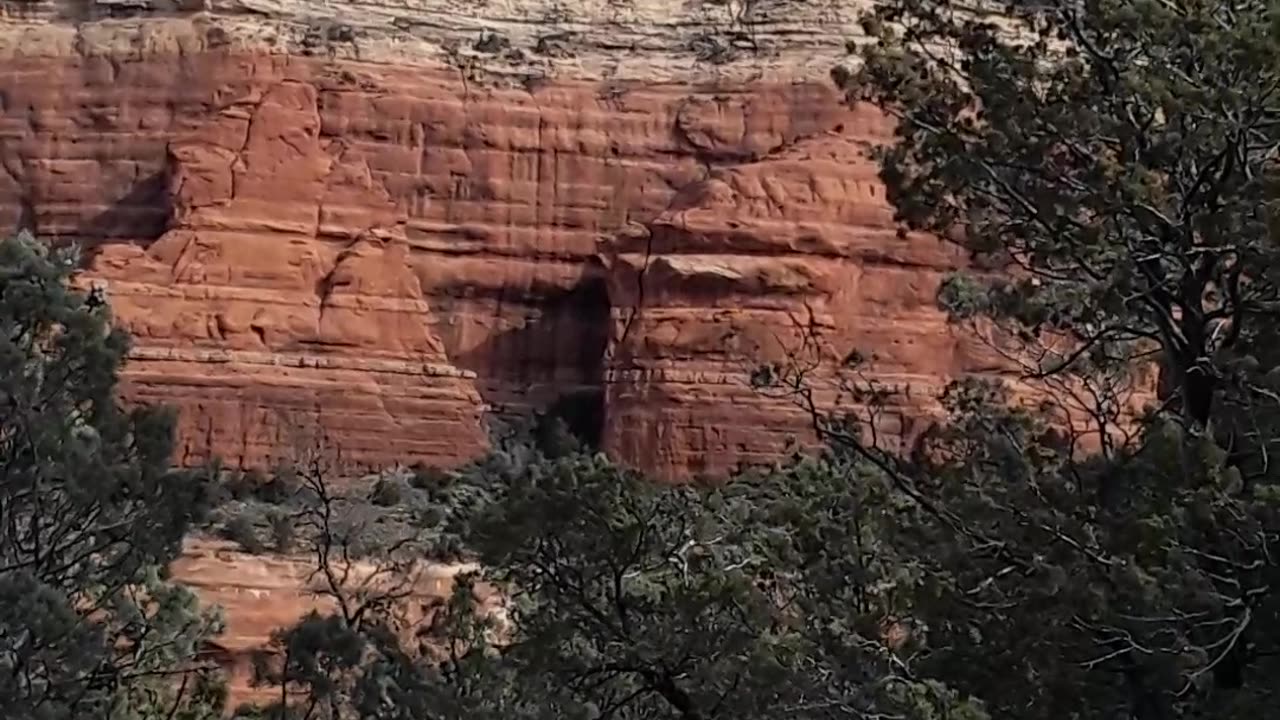 Sedona Arizona hiking up to "Devil's Bridge" with snow and ice. 2/17/23