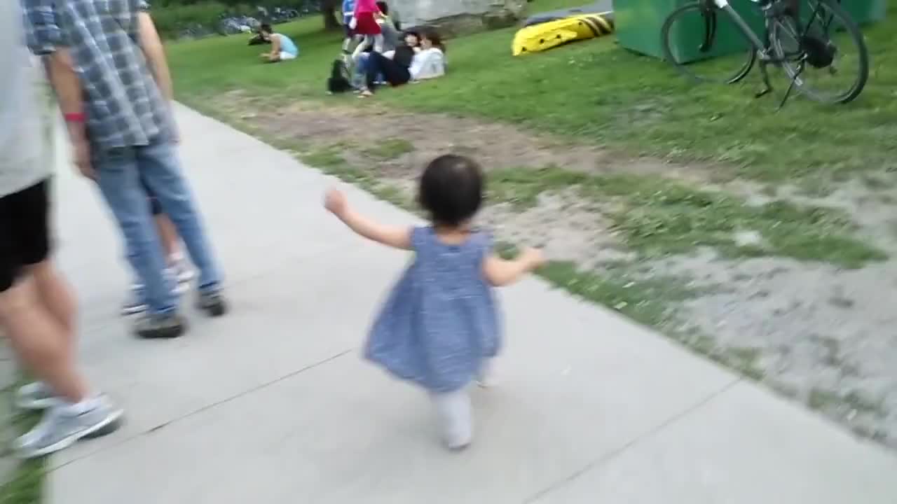 Cute baby running super fast