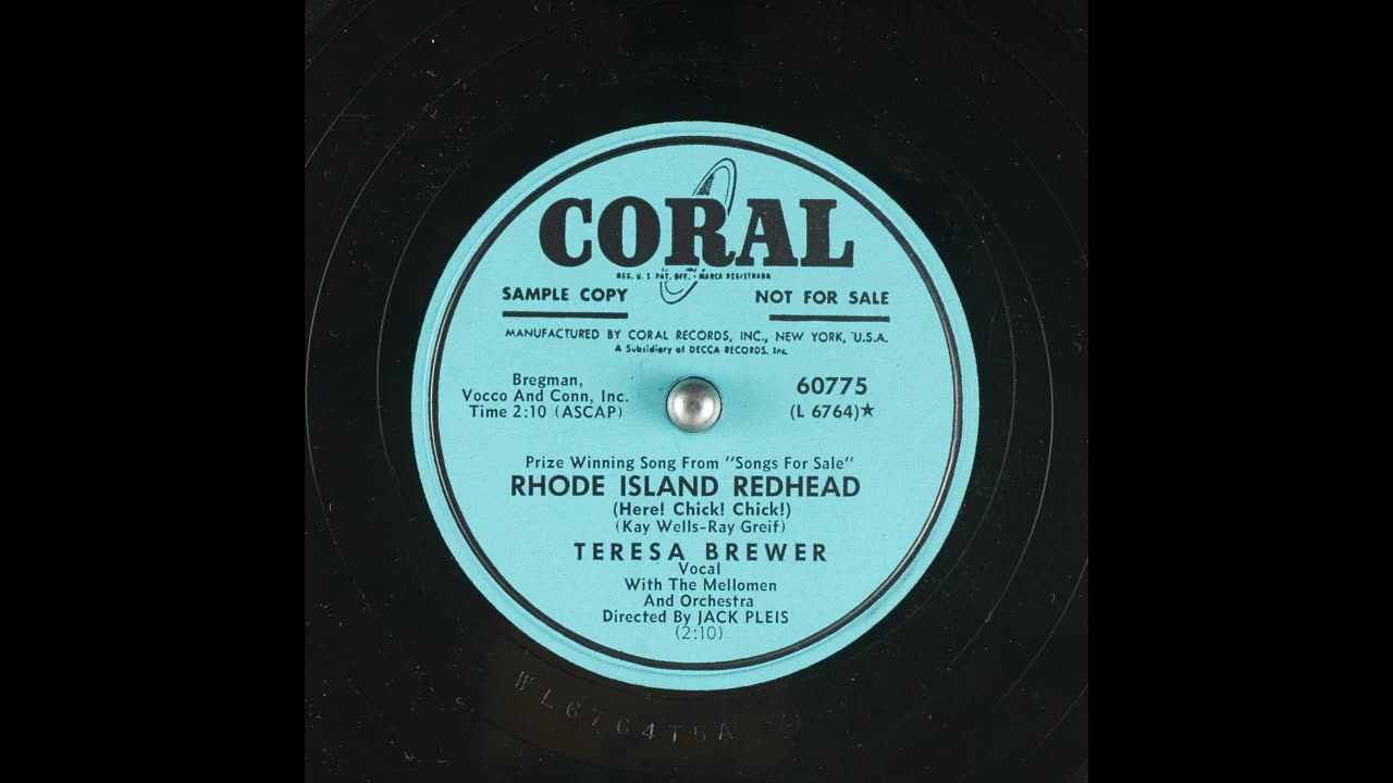 RHODE ISLAND REDHEAD Here! Chick! Chick! by TERESA BREWER