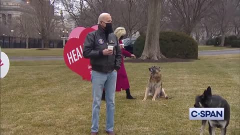 President Biden and First Lady View White House Valentine's Day Decorations