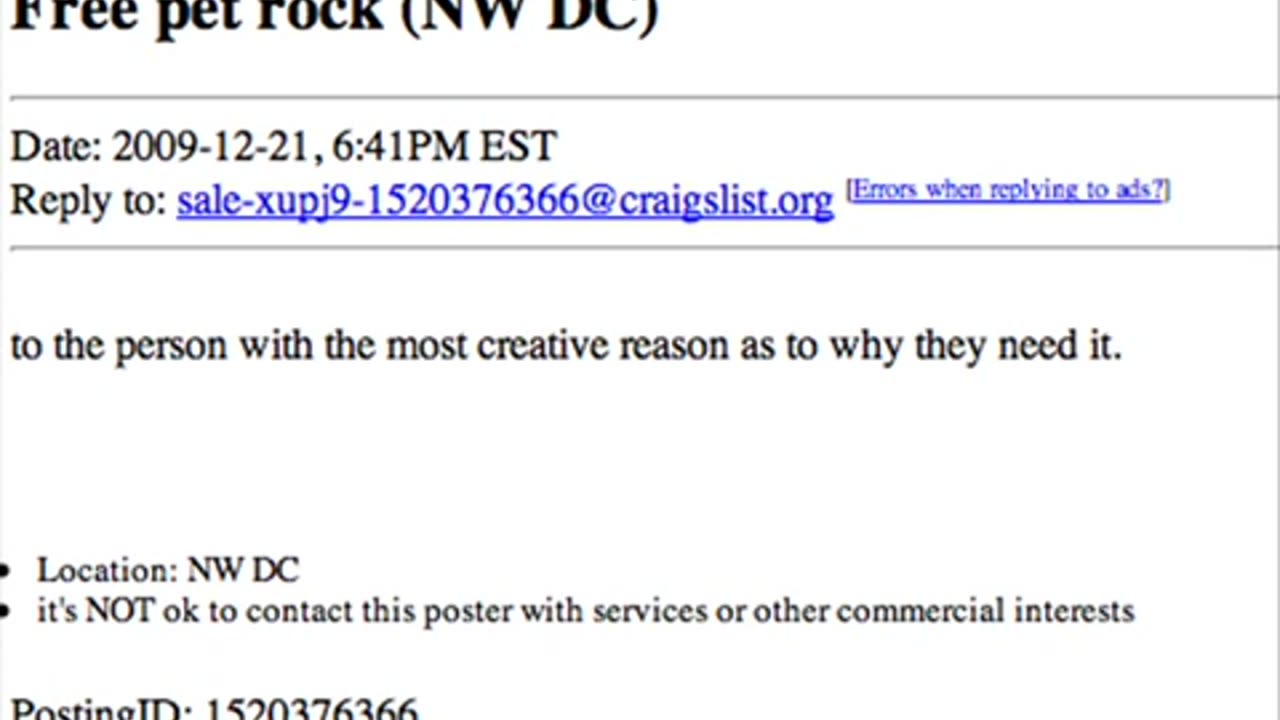 FREE STUFF ON CRAIGSLIST - pranknet archive
