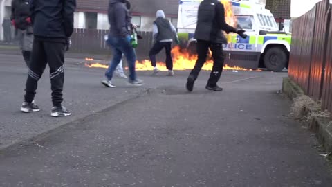 Police have been attacked in Derry today during the Easter Rising Commemoration...