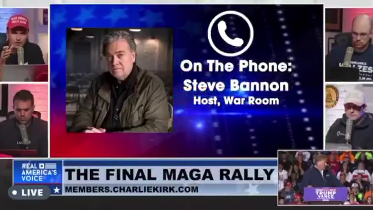 Steve Bannon calls in to Charlie Kirk show