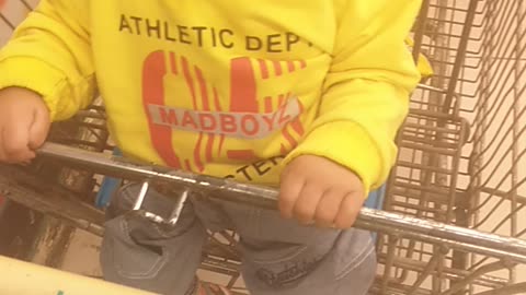 Shopping when he was 3 months old