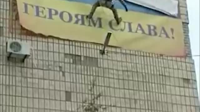 Glory To Ukraine Glory To Heroes Banner Removed Near Crimea