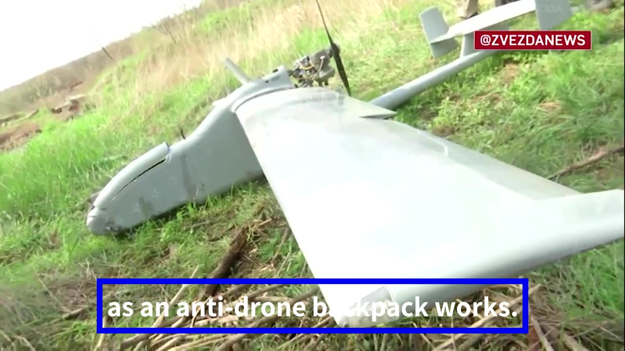 With the help of an anti-drone backpack, a large Ukrainian drone was caught.