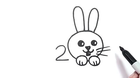 How To Draw A Rabbit From Numbers 200_Cut