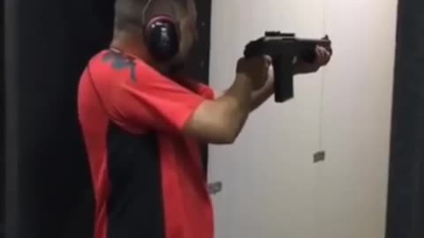 1st time shooting a gun almost knocks his teeth out