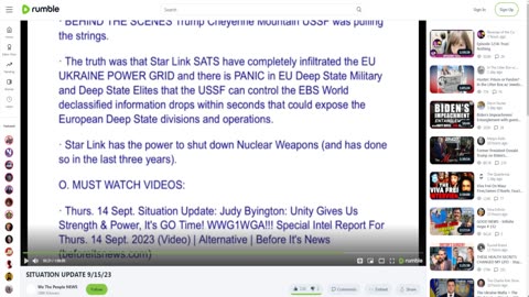 rumble - the truth was that star link SATS have completely infiltrated the EU Ukraine power grid and