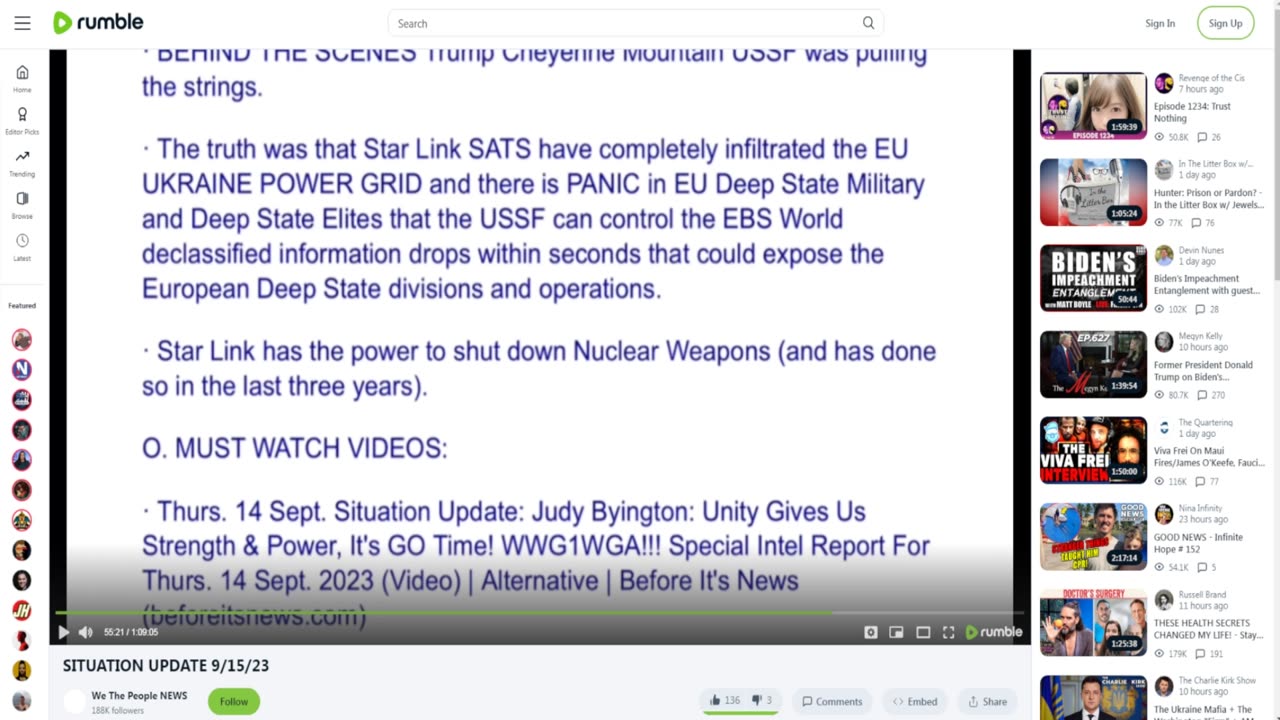 rumble - the truth was that star link SATS have completely infiltrated the EU Ukraine power grid and