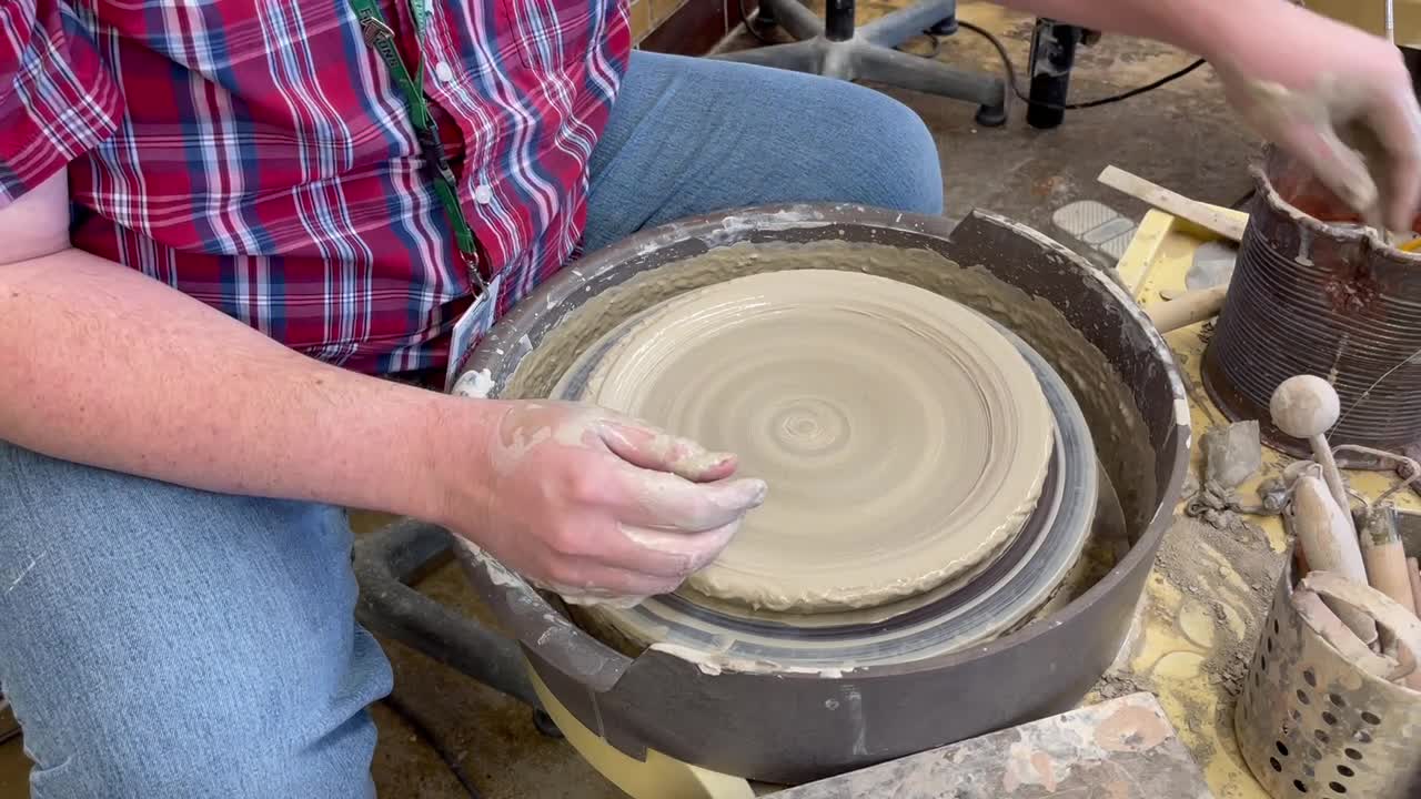 Making a Plate on the Pottery Wheel