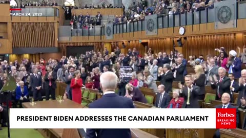 Biden Gets Standing Ovation From Canadian Parliament After Cracking Hockey Joke