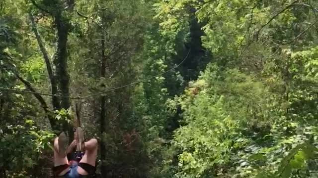 Zip lining upside down