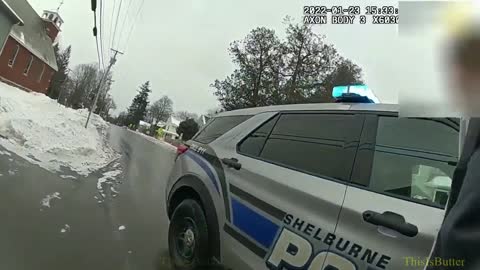 Body cam shows Shelburne police officer shoving a juvenile with his arm after being spat at