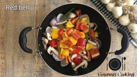 Mushroom stir fry in black bean sauce | Gourmet Cooking