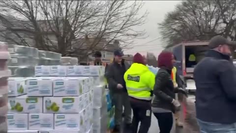 Trump Drops Food & Water On East Palestine, Ohio Disaster Victims