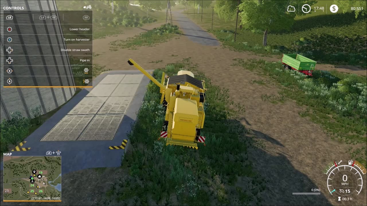 Putting wheat in the silo on Farming Simulator 19