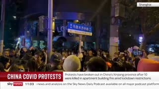 Sky News witnesses protests against strict COVID lockdown in Shanghai