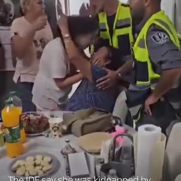 The moment an Israeli soldier who was rescued from Hamas captivity in Gaza