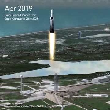 ANIMATED - Every SpaceX launch from Cape Canaveral between 2010 - 2023