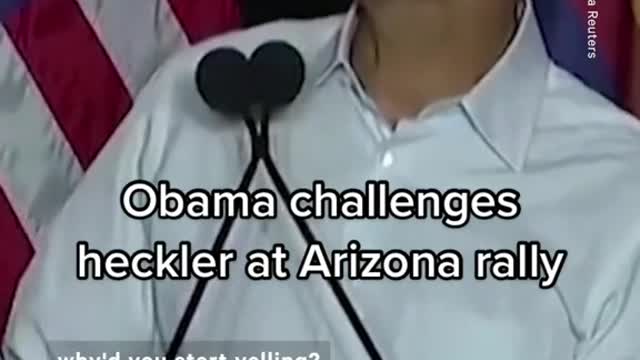 Barack #Obama quickly dealt with a heckler