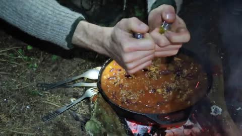 Chilli Made over the Campfire