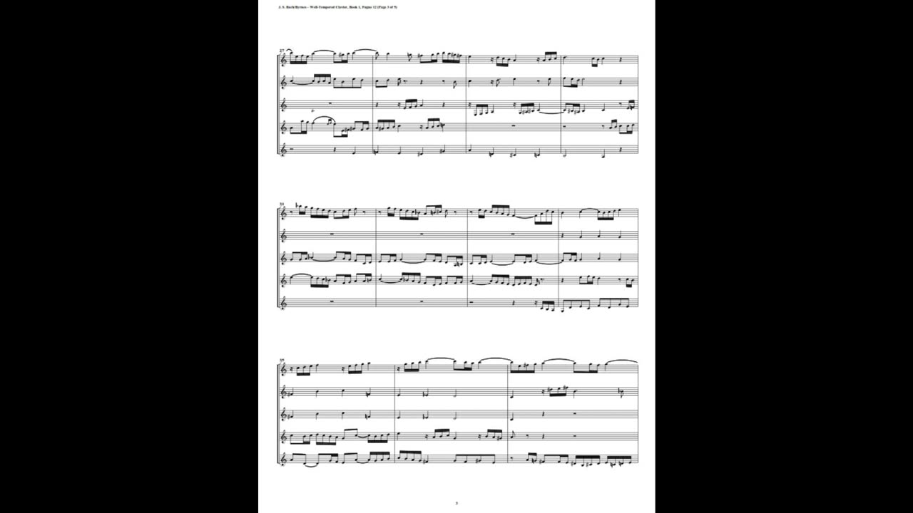 J.S. Bach - Well-Tempered Clavier: Part 1 - Fugue 12 (Clarinet Quintet)