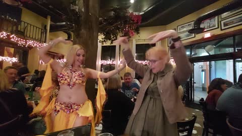 Dancing at Greek Restaurant