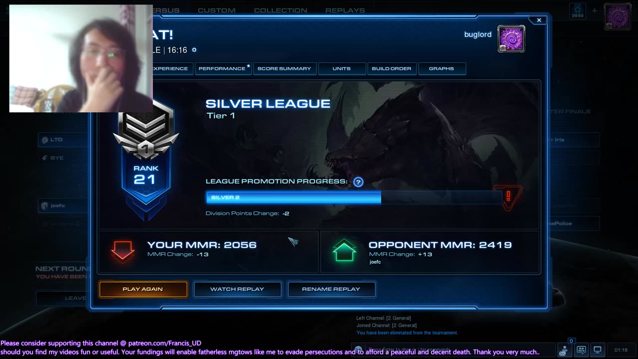 starcraft2 a glorious defeat against a terran with 2400+ mmr