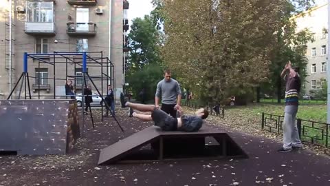 Doing A Parkour Jump Lands Hard On His Back