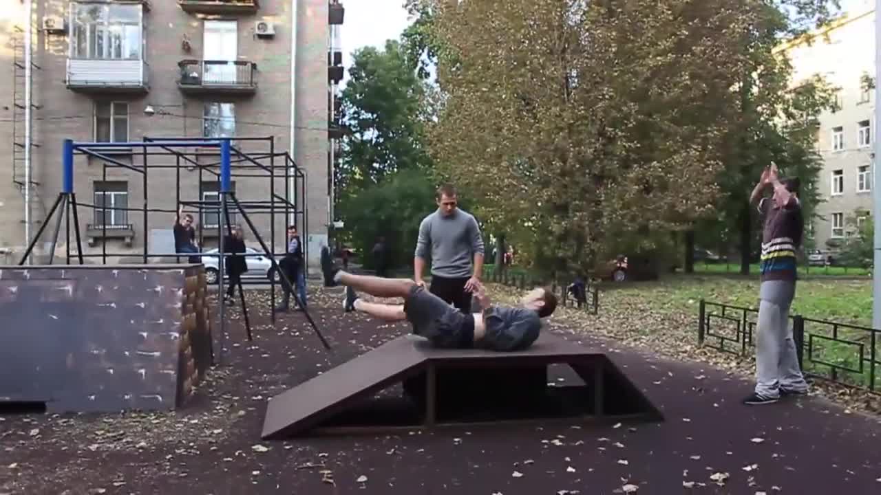 Doing A Parkour Jump Lands Hard On His Back