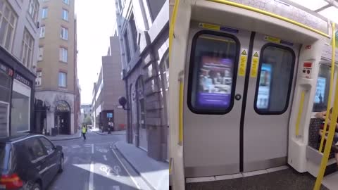 This runner exited a train, ran to the next stop, on got back on the same train