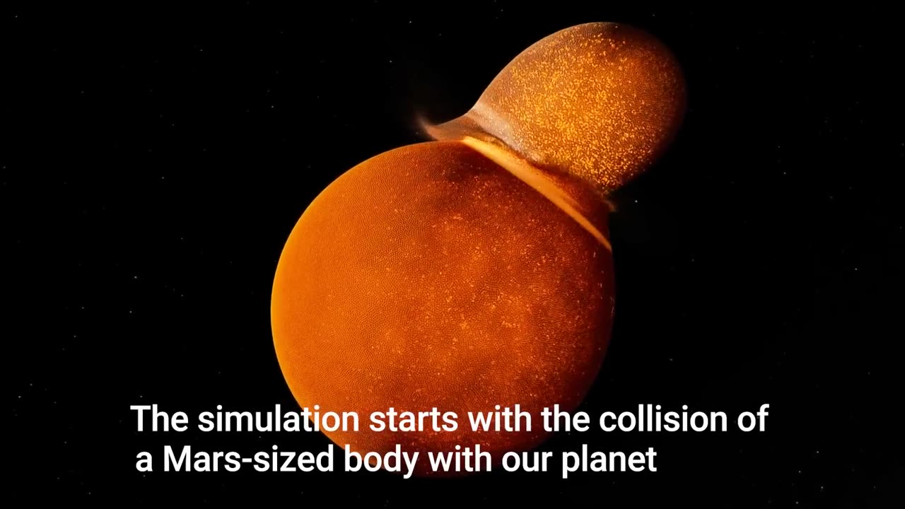 supercomputer simulation of how Earth's Moon is formed