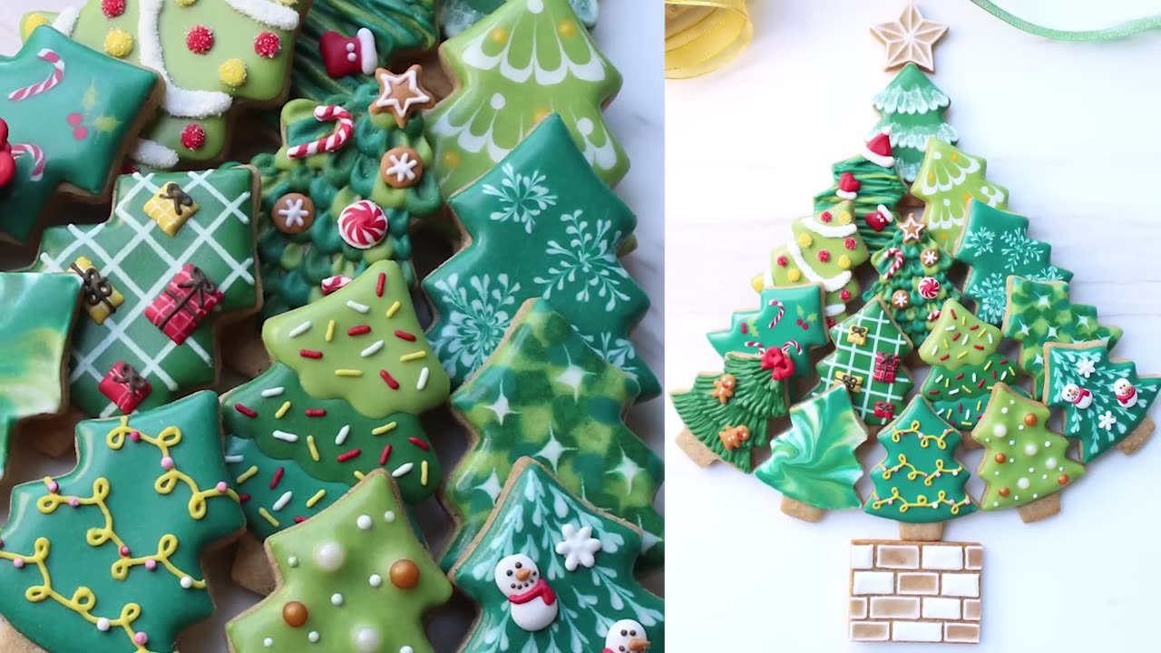 ***15 Ideas for Christmas tree Cookies | Satisfying Cookie Decorating with Royal Icing