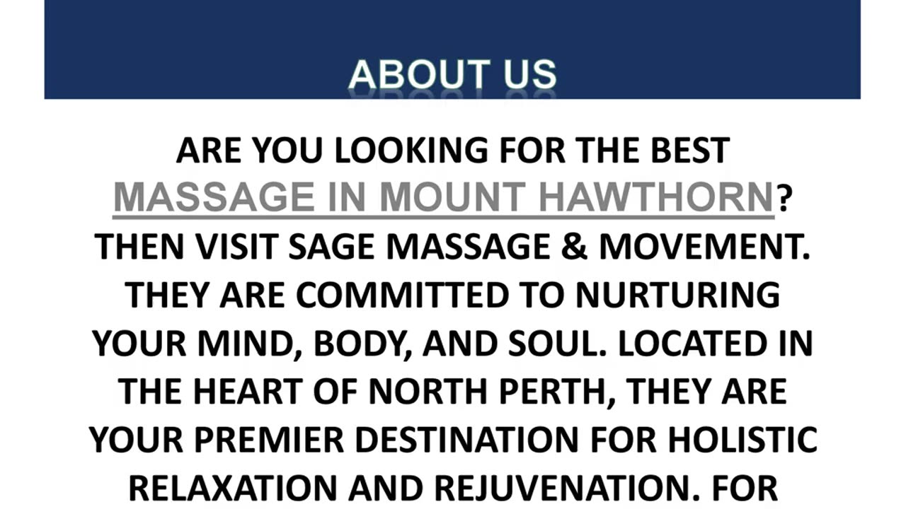 Best Massage in Mount Hawthorn