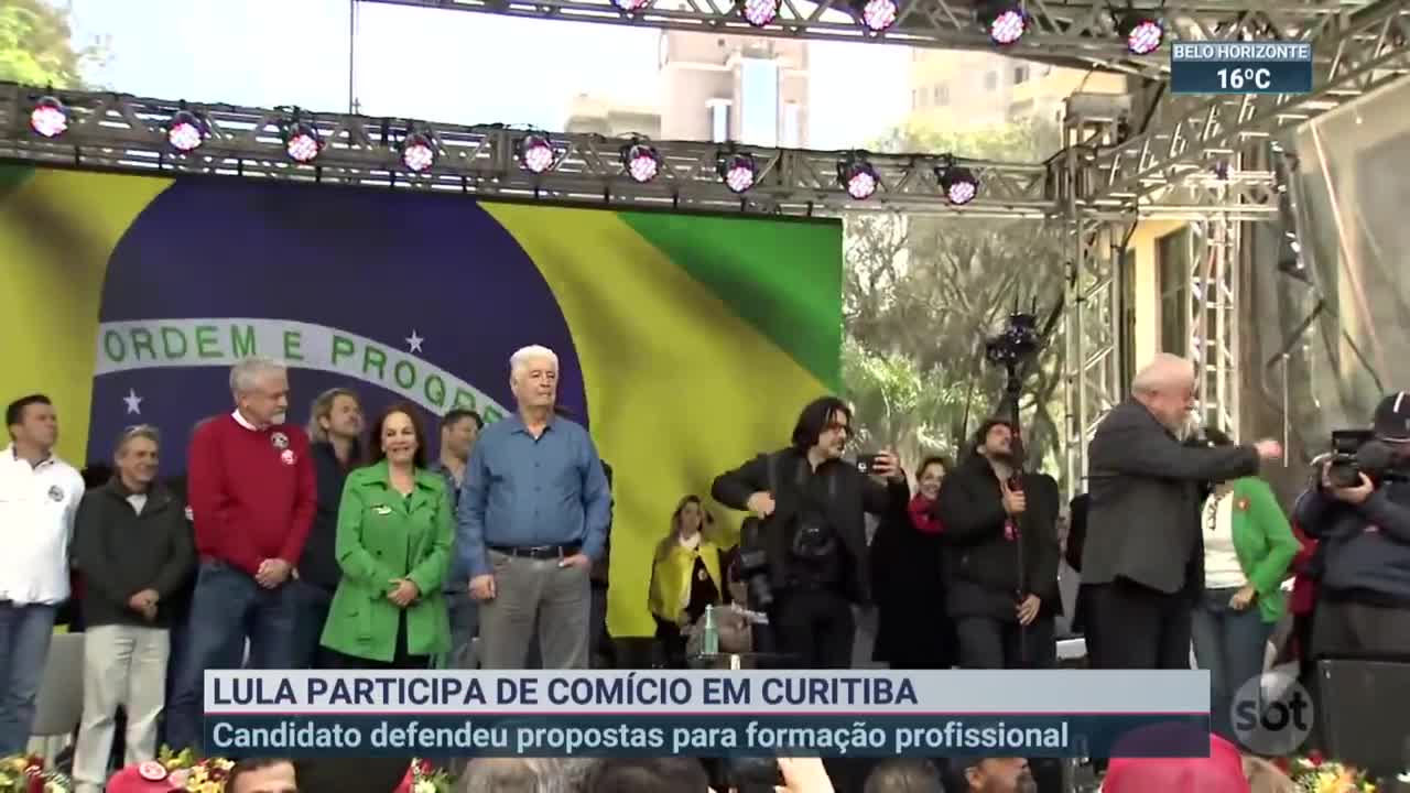 Comício de Lula em Curitiba é chamado de "redenção" | SBT Brasil (17/09/22)