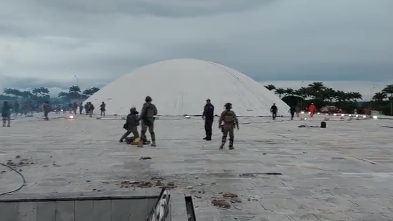 The police evacuated the crowd in Brasilia and made numerous arrests