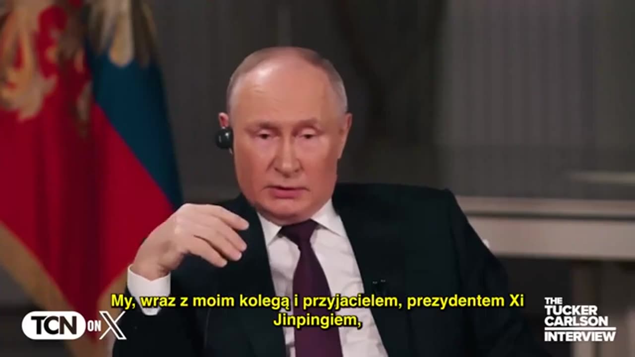 Wladimir Putin and Tucker Carlson whole interview Polish subtitles