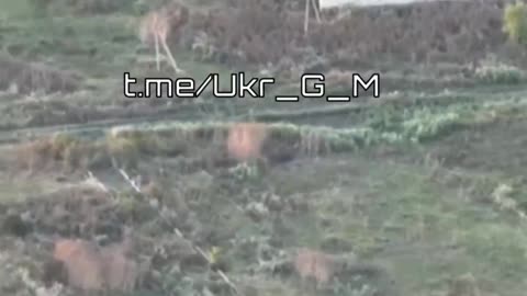 A column of military equipment of the AFU comes under fire.
