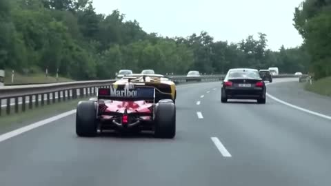 Formula Car on a Public Highway in the Czech Republic