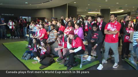 Excitement and anxiety as fans watch Canada’s 1st World Cup match